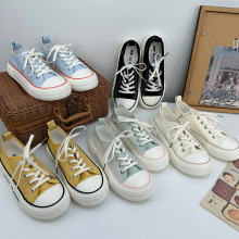 2025新款小众帆布鞋子女生百搭复古港风chic厚底板鞋夏季透气潮鞋