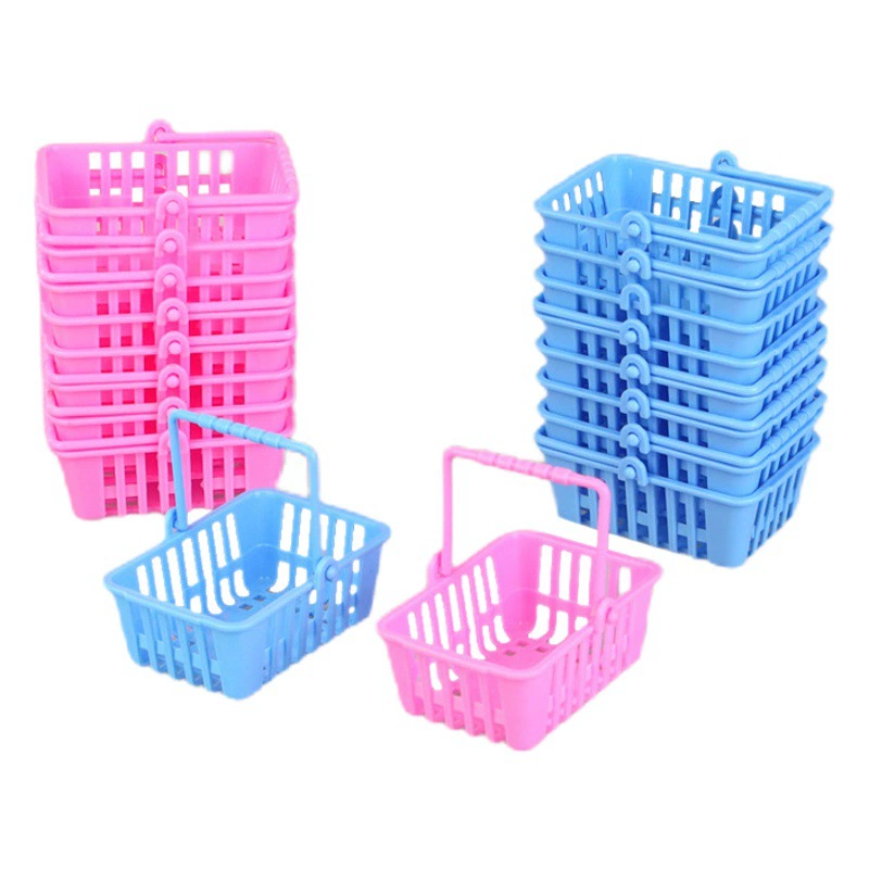 Микроминиатюрные дети дома в супермаркете одной ручки мини-корзина корзина корзина для хранения подарков игрушки аксессуары