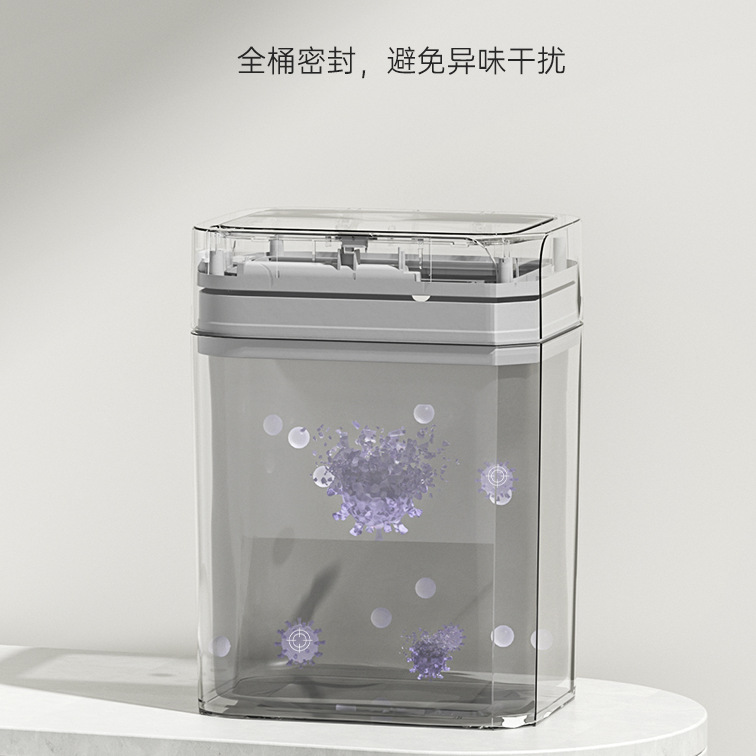 tolva de basura de inducción inteligente para cocina doméstica y baño de gran capacidad sellado esterilizante hendidura tolva de basura inteligente