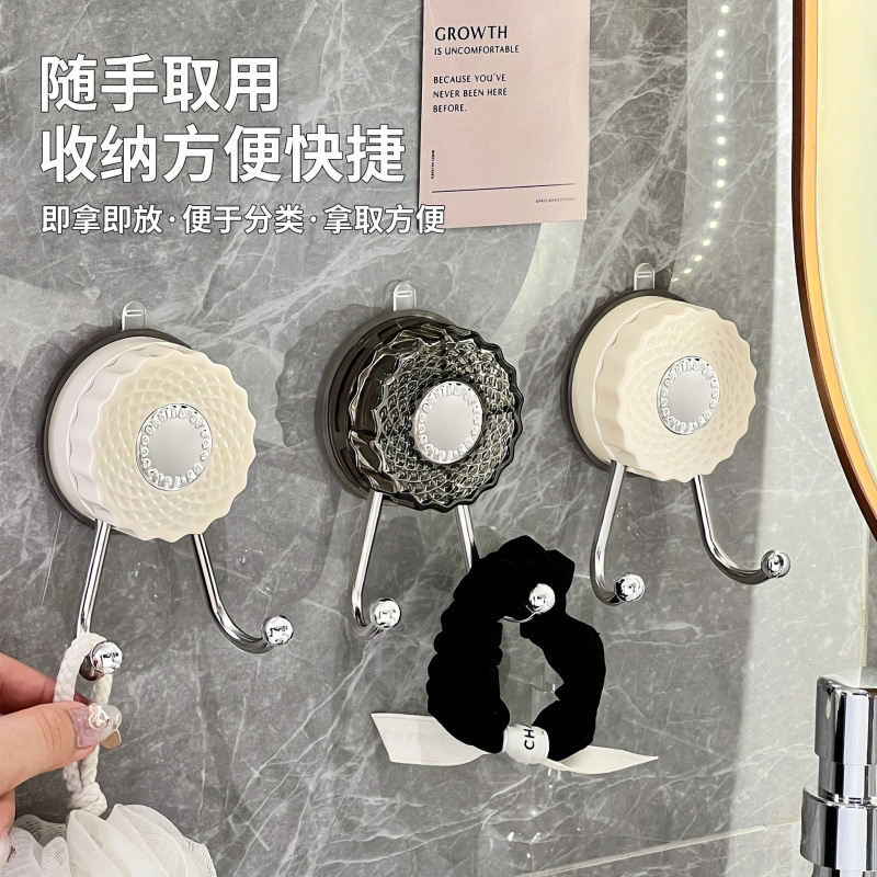 双头吸盘挂钩免打孔强力承重浴室双钩卫生间挂抽纸洗脸巾无痕粘钩|undefined