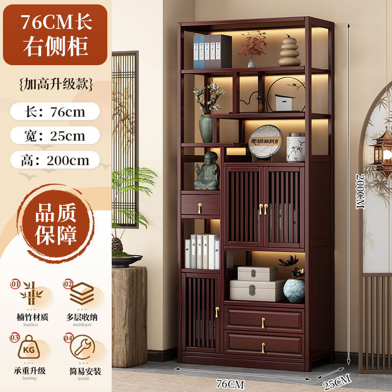 博古架实木中式茶叶展示柜茶架子置物架茶室茶柜茶具摆件收纳柜子|undefined