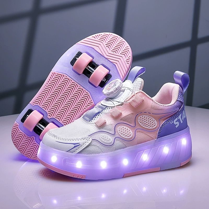 Обувь Heelys для мальчиков. Летняя детская светящаяся спортивная дышащая обувь для мальчиков. Роликовые коньки для девочек. Роликовые коньки. Обувь на четырех колесах.