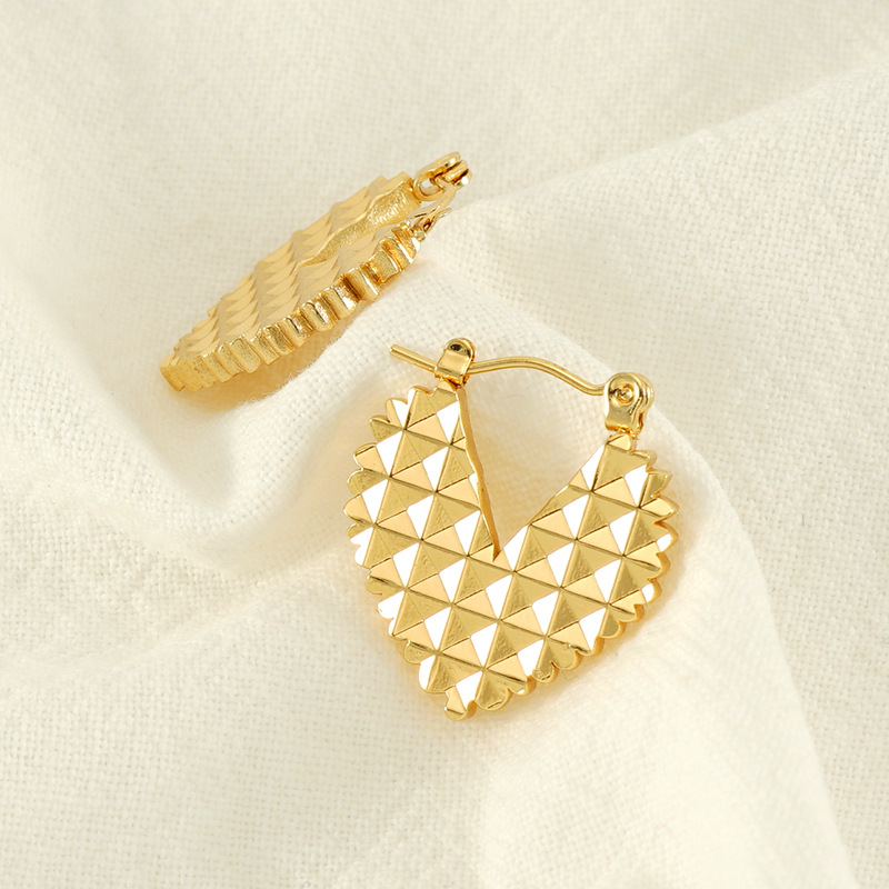Hoop Earrings Classification 1 Pair Basic Modern Style Classic Style Geometric Heart Shape Plating 304 Stainless Steel 18K Gold Plated Hoop Earrings