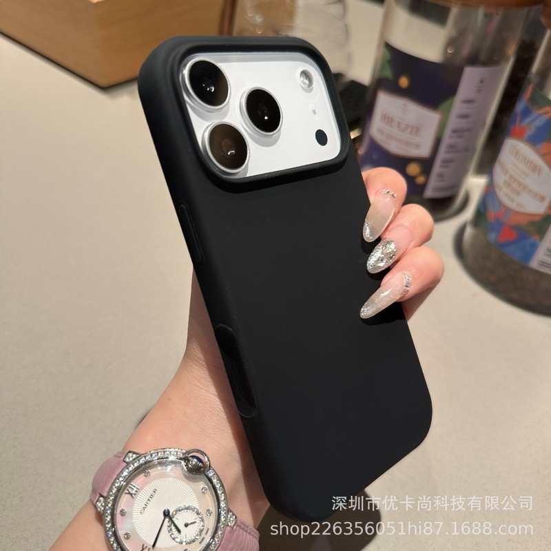 适用iPhone17Promax固态硅胶磁吸手机壳苹果16亲肤手感全包保护套|undefined