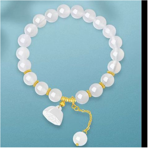 Nuevo estilo nacional pulsera de loto mujer pulsera de loto jade blanco pulsera regalo de novia joyas joyas