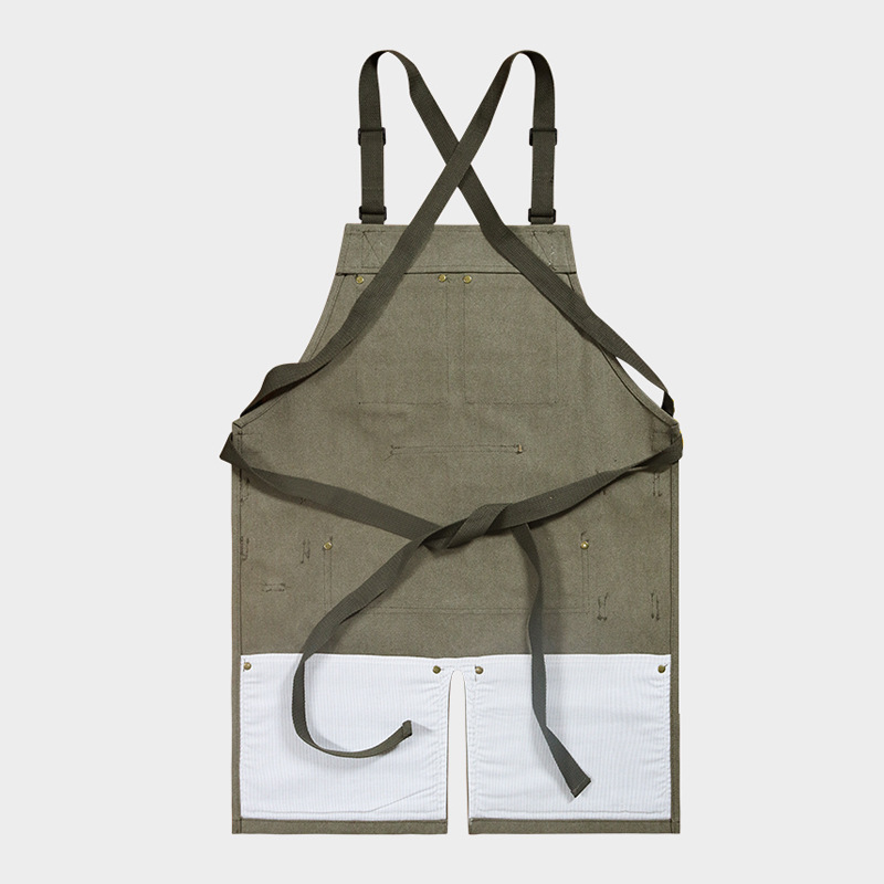 Delantal de lona gruesa de Amazon con logotipo personalizado para jardinería, carpintería y electricistas, delantal de herramientas con múltiples bolsillos al por mayor