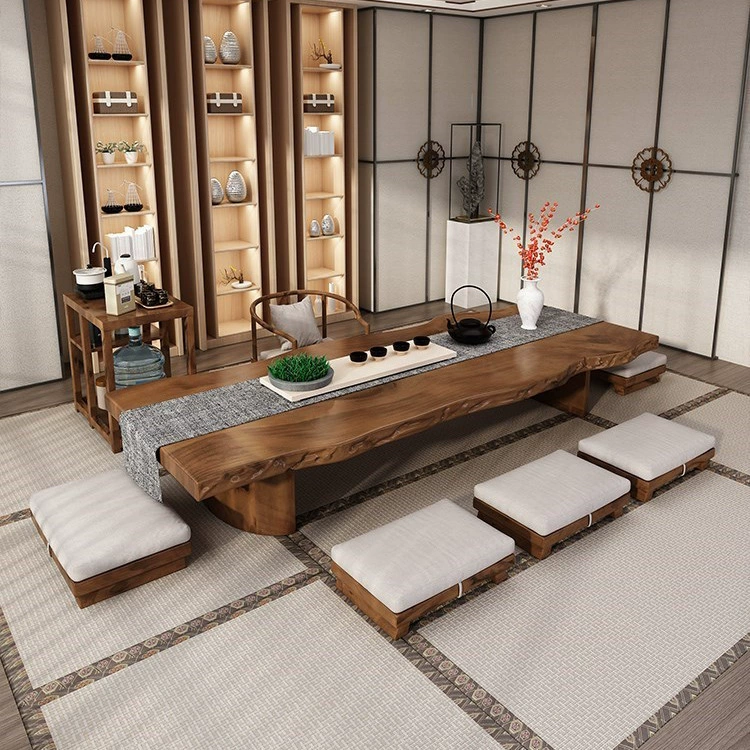 Низкий чайный столик из цельного дерева в японском стиле для домашнего кабинета, чайный столик в стиле дзен, чайная комната, татами, чайный столик для отдыха, чайный столик