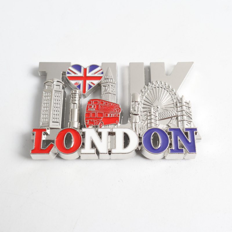 跨境金属冰箱贴定制英国厨房冰箱贴伦敦纪念品英国国旗纪念品磁贴|undefined
