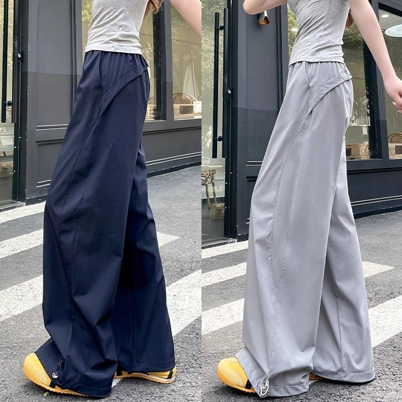 Women's Summer Cargo Pants in Navy Blue, New Style for Petite Figures, Straight-Leg Quick-Dry American Casual Pants Women's Summer Cargo Pants in Navy Blue, New Style for Petite Figures, Straight-Leg Quick-Dry American Casual Pants
