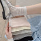 Spring and Summer Ultra-Thin Hollow Mesh Versatile Basic Cotton Long Socks for Women Solid Color Ins Style Miu Slouch Socks