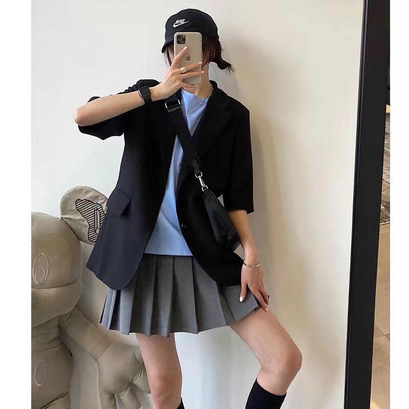Suit material high waist skirt for pregnant women new spring and summer hot mom skirt belly support pleated skirt suit A- line skirt