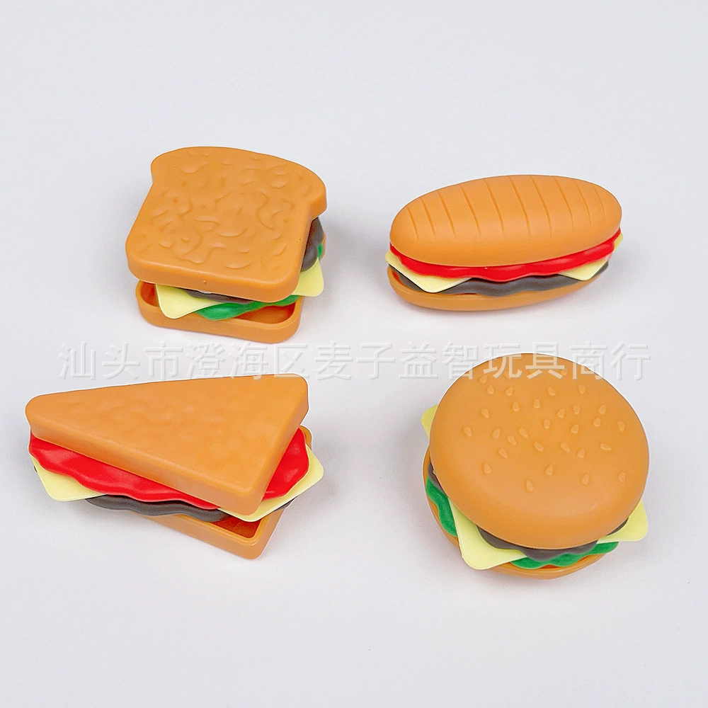 Симулятор гамбургер четыре комплекта круглый гамбургер квадратная сумка сэндвич-бургер хот-дог мини-гамбургер западная еда Заколки для волос