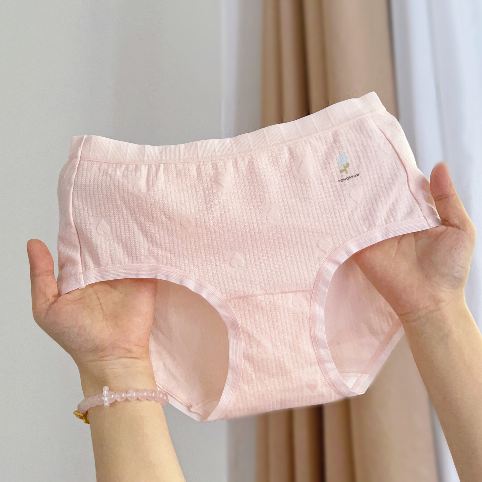 "Happy List" nuevo estilo japonés entrepierna alargada algodón ropa interior de niñas cintura media de encaje borde de cadera de mujer
