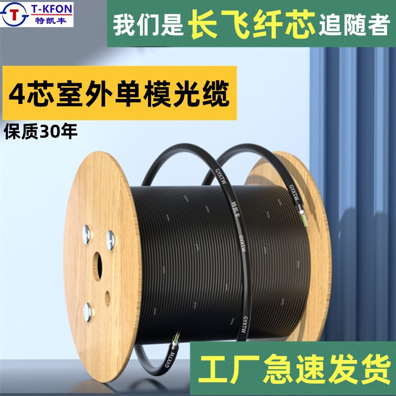 4 Core Optical Cable Armored Outdoor 4 Core Single Mode G652D Medium Core Beam Tube Type Outdoor Fiber Optic Gyxtw-4B1