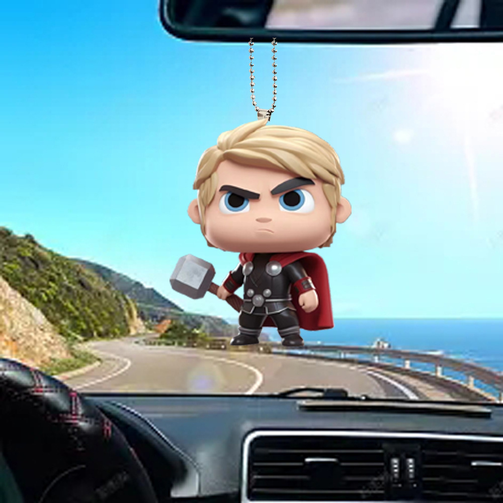 Nueva versión acrílica Q de Marvel Heroes Car Colgante Decoración de escena festiva