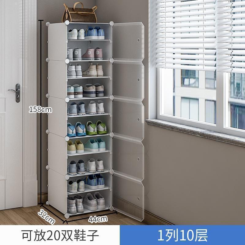 Estante de zapatos simple puerta doméstica multicapa de almacenamiento a prueba de polvo interior nuevo tipo 2026 alquiler transparente gabinete de zapatos de plástico