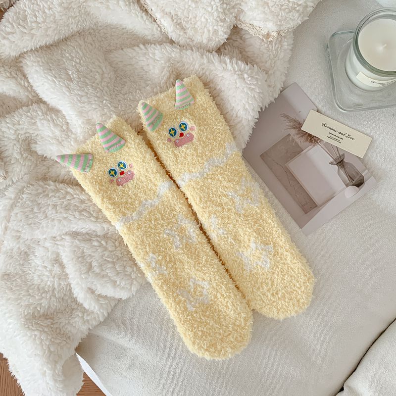 Calcetines de Piso para Dormir de Terciopelo de Coral Térmicos y Engrosados para Invierno image 8