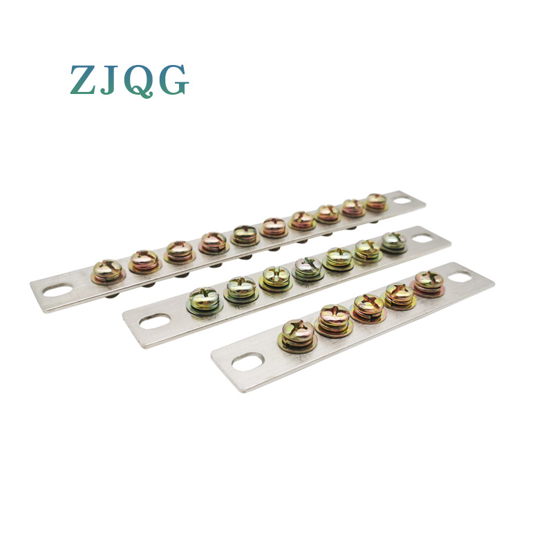 Strong light zero ground splicing terminal, 30 wide, 5 holes, 7 holes, 10 holes, all M8 screw nickel-plated copper busbar