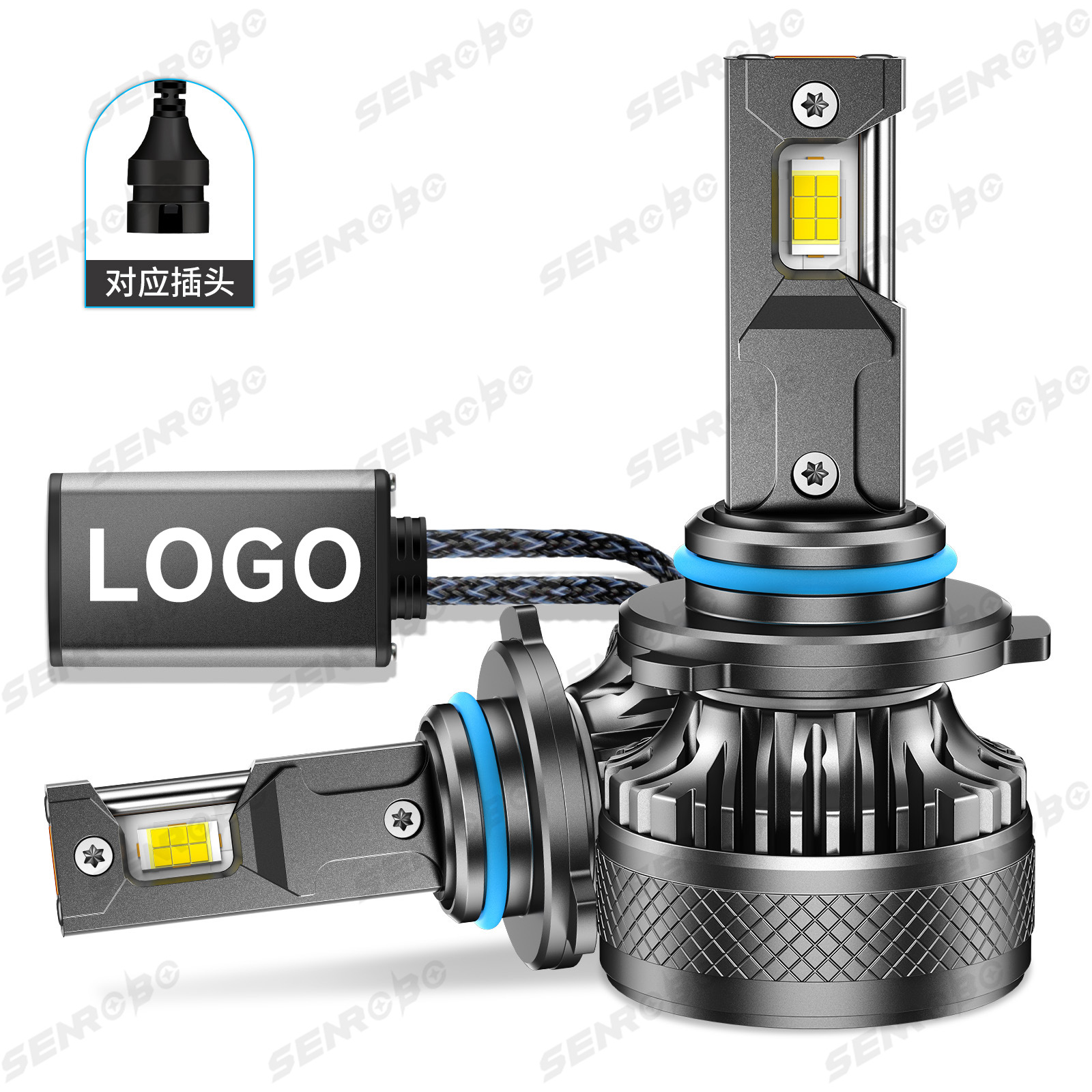 Doble tubo de cobre ultra brillante del automóvil condujo luz láser delantera 12 núcleo concentrador de luz baja H1H7H11 luz alta 9005 image 11