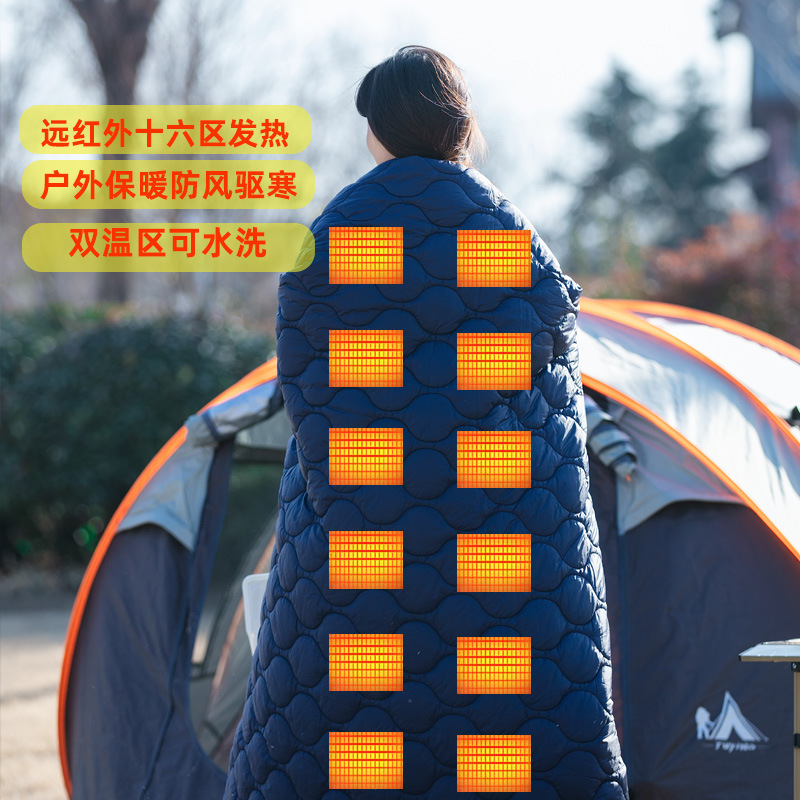 アウトドアキャンプ用USB電熱毛布、シングル/ダブル電熱マット、モバイルバッテリー対応、寮用5V加熱パッド、温度調節可能、携帯用|undefined
