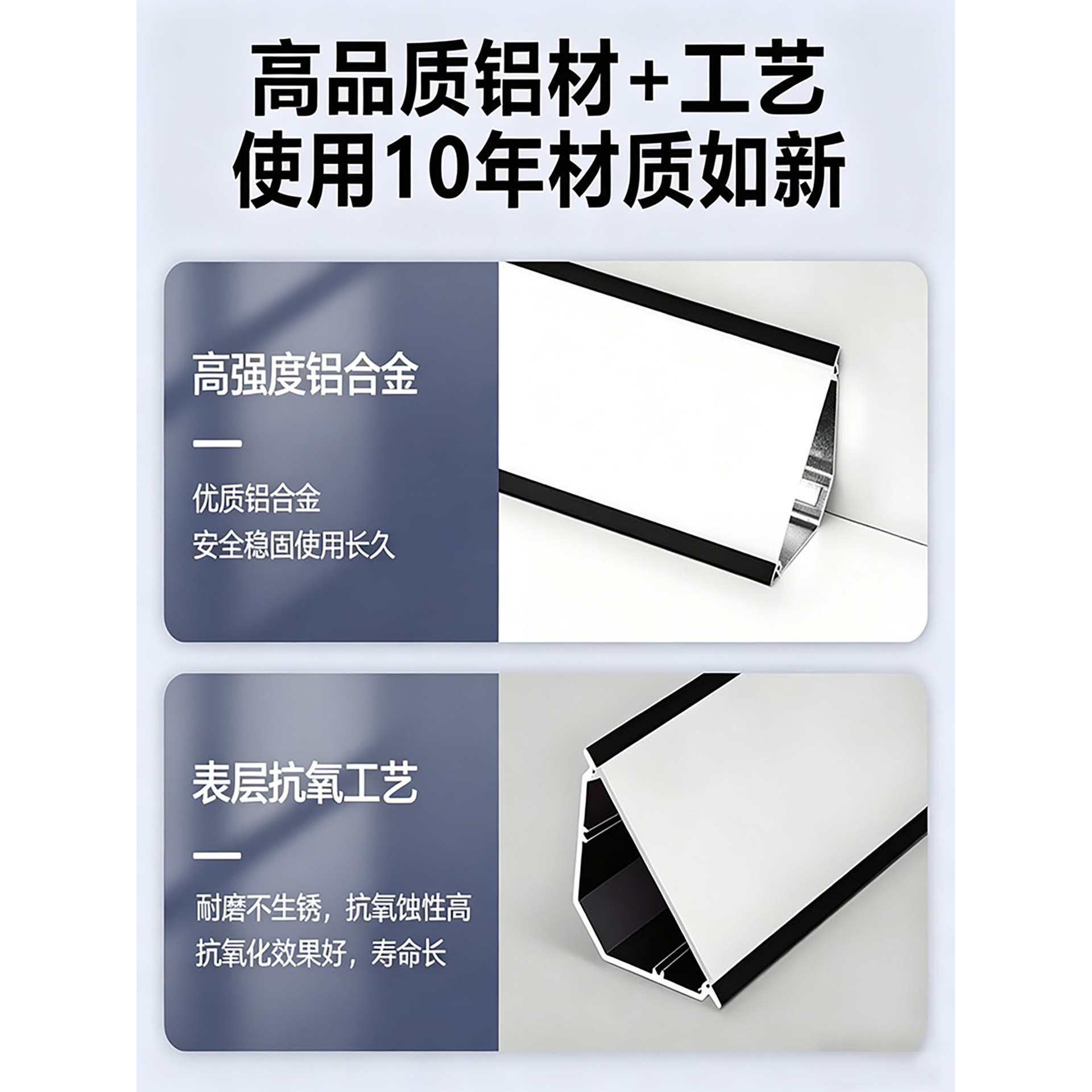 仿石膏线铝合金顶角线型灯阴角全发光LED灯槽客厅明装墙角线条灯