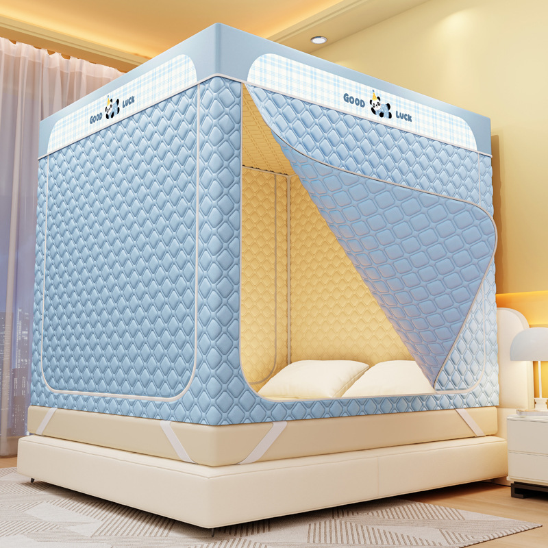 Winter Thickeneded Quilted Anti-Cold and Anti-Fall Baby Blackout and Warm Mosquito Net Home Bedroom All-Inclusive Yurt Tent New