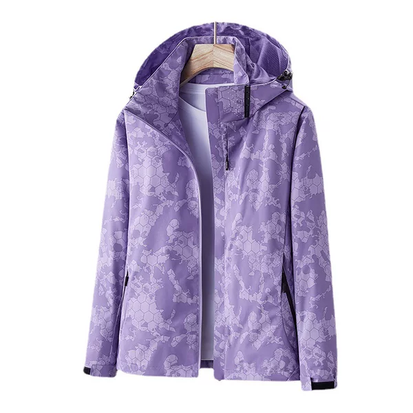 2025 Spring and Autumn Maple Leaf Camouflage Couple's Thin Single-Layer Softshell Jacket Men's and Women's Outdoor Sportswear Wholesale