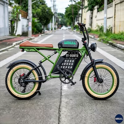 MINAL 20inch Fat Tire Retro Electric Motorcycle Off-road Beach Lithium Battery Long Range Electric Assist Bike