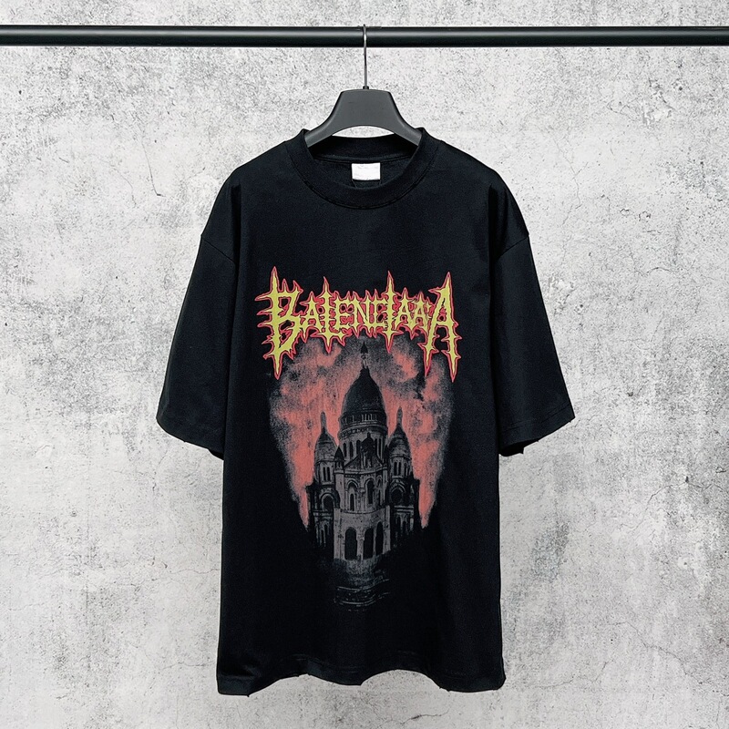 Correct Version High-Quality B Brand 26Ss New Model Church Direct-Printed Loose-Fitting Versatile Short-Sleeve T-Shirt Unisex Correct Version High-Quality B Brand 26Ss New Model Church Direct-Printed Loose-Fitting Versatile Short-Sleeve T-Shirt Unisex