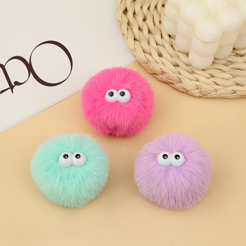 Colorful High Elastic Fur Ball Plush Ball Custom Fur Ball DIY Accessories Pendant Decoration Murakami Sun Flower Fur Ball Painting