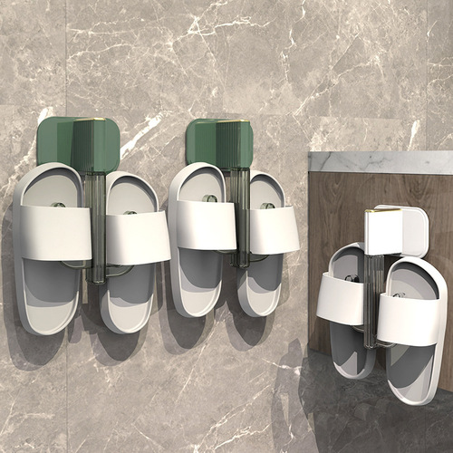 Wall-mounted shoe rack, bathroom slipper rack, punch-free storage rack, sandal storage rack behind bathroom door, creative draining