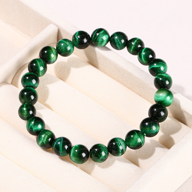 jingzhou jewelry 5a optimized green tiger-eye bracelet europe and america cross border fashion gift round beads men‘s and women‘s bracelets wholesale