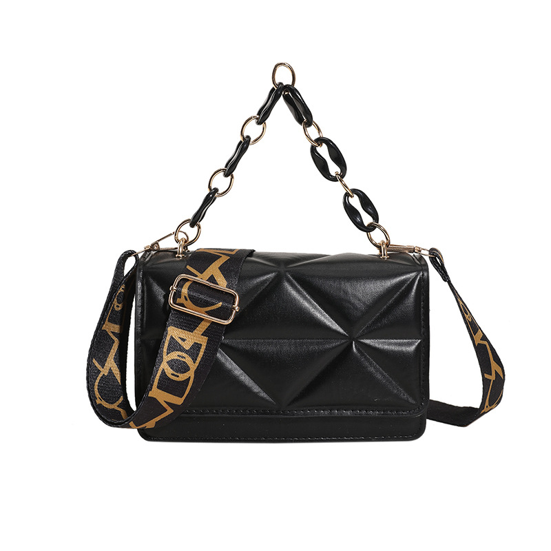 Bolso de mano de cadena moderno y a la moda para mujer 2024 nuevo bolso cuadrado pequeño acolchado de nicho texturizado bolso bandolera de un solo hombro