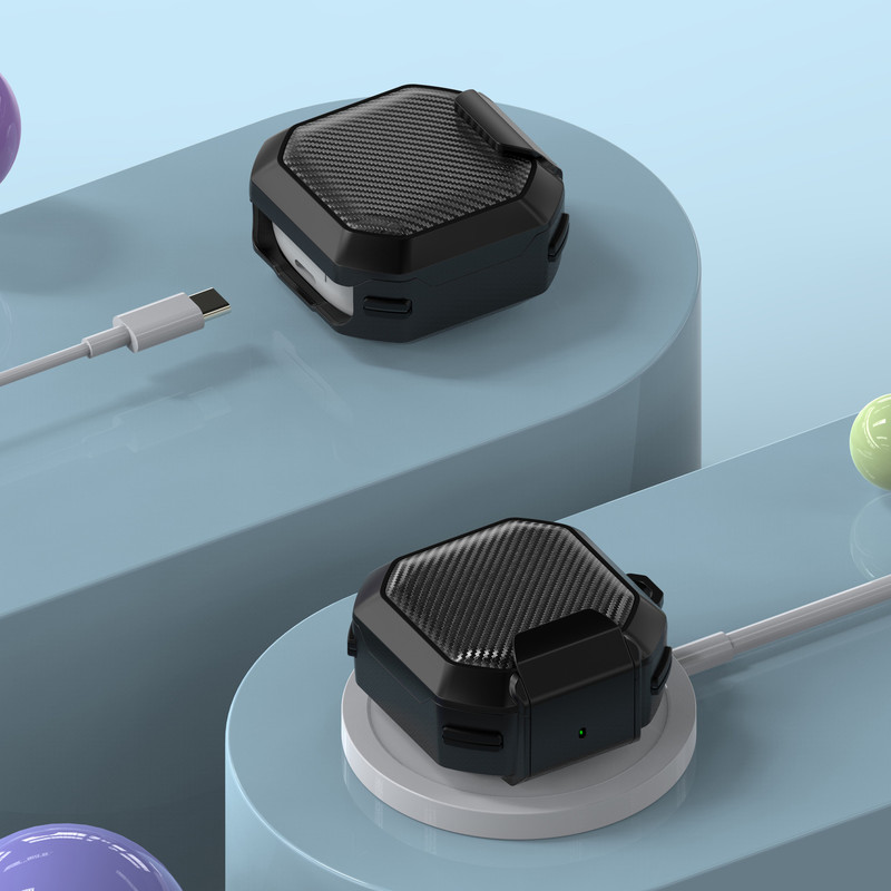 Suitable for Samsung Galaxy Buds Live/Pro/2Pro/Fe Bluetooth Headphone Cover Bracket Carbon Fiber Soft Shell