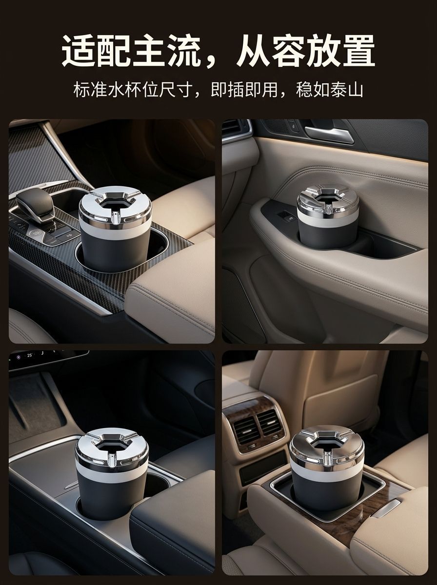 Rotating ashtray, windproof, light luxury, home use, creative, sealed, stylish, personalized, office use, with lid, personalized, car ashtray