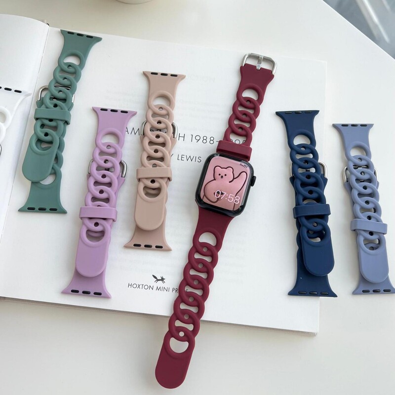 Donut Silicone Watch Strap Suitable for Apple S10 Watch S11Iwatch9 New Model Applewatch87654Se Donut Silicone Watch Strap Suitable for Apple S10 Watch S11Iwatch9 New Model Applewatch87654Se