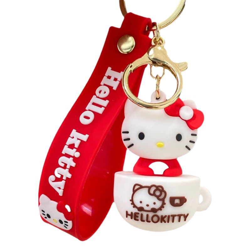 Dibujos Animados Sanrio KT gato llavero lindo PVC muñeca coche bolsa colgante bebé captura máquina pequeño regalo al por mayor