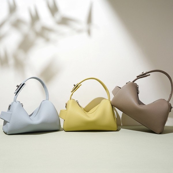 Genuine Leather Cheese Bag Korean Style Soft Leather Large Capacity Bag 2025 New Style Bag Women's Bag Shoulder Bag Crossbody Bag