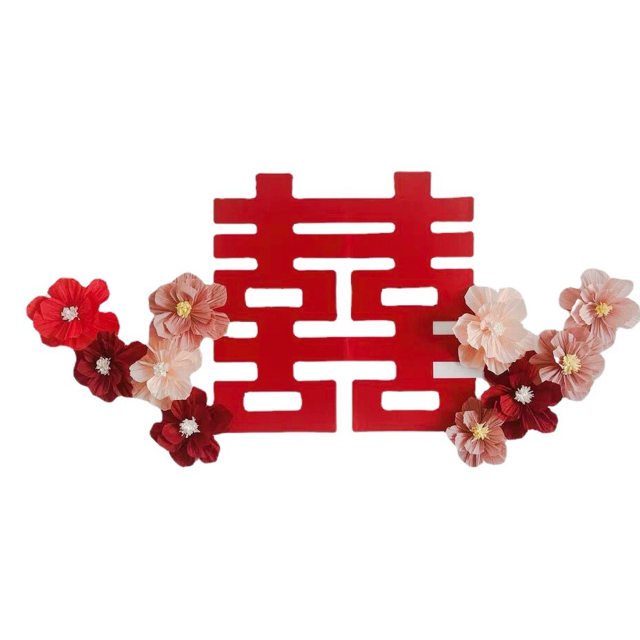 Ins свадебный цветок морщин трехмерный бумажный цветок украшение свадебной комнаты спальня гостиная фон стены свадебные принадлежности