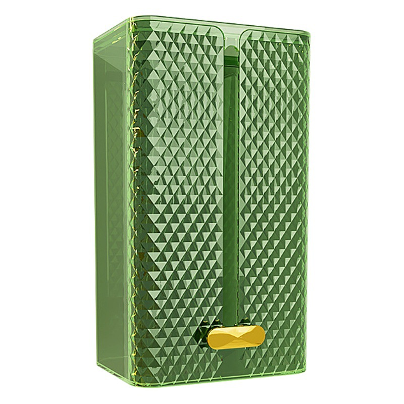 Caja de pañuelos montado en la pared Toalla de tejido facial Toalla de cara de almacenamiento inodoro cocina boca abajo caja de pañuelos Luz de lujo transparente