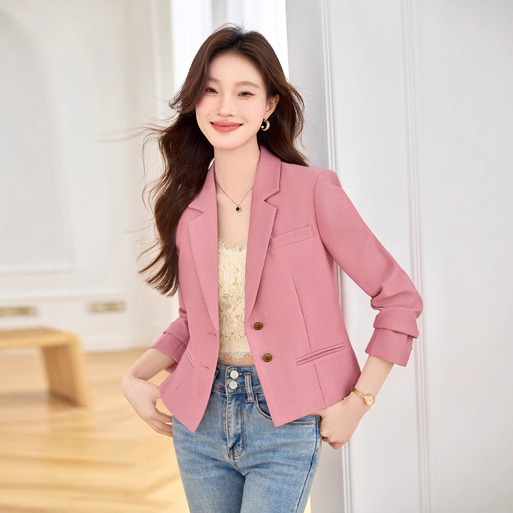 Fuchsia short autumn demi-season long-sleeve