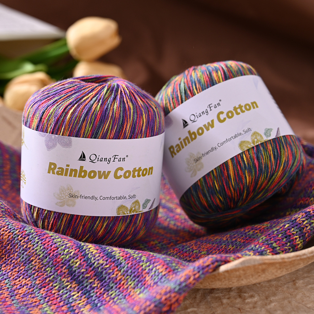 Rainbow ball of yarn handmade