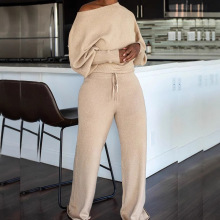 现货秋冬新款女装跨境独立站亚马逊爆款欧美时尚达人针毛衣女套装