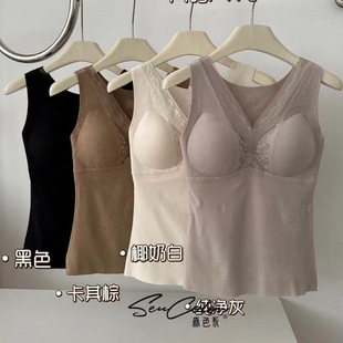 Cashmere lace demi-season keep warm vest, supporting fashionable underwear, wide color palette, slim fit