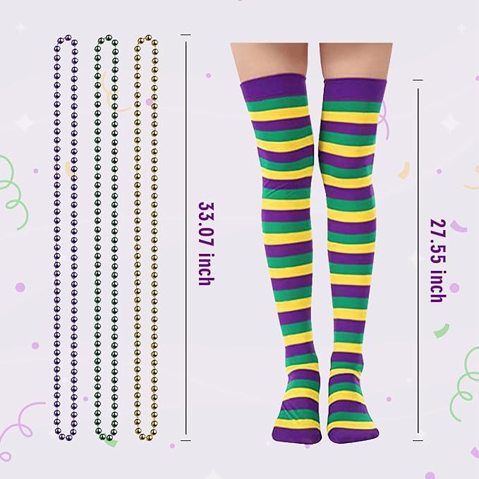Cross-border mardi gras carnavales máscara collar galvanizado de plástico de color cadena de cuentas conjunto de calcetines suministros de fiesta
