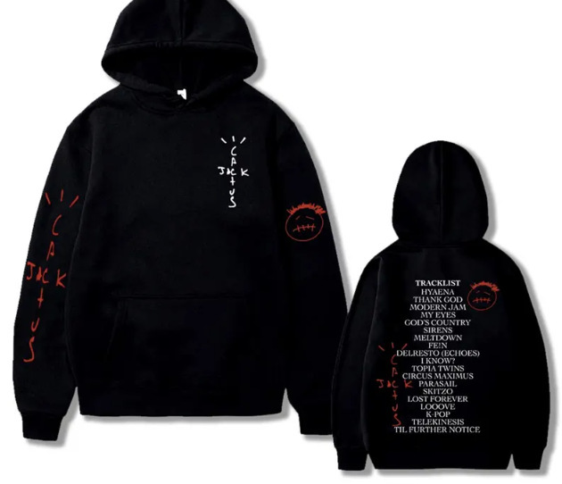 Cactus Jack Utopia Graphics Hoodie Men Hip Hop Fashion Trend