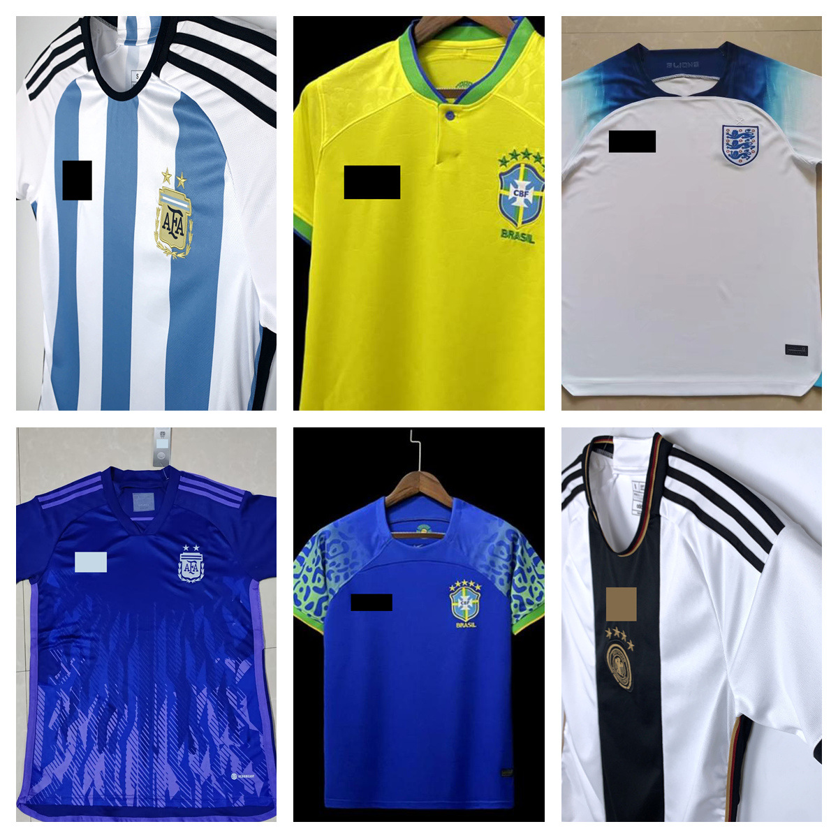 2223世界杯巴西阿根廷德国球衣球迷版上衣俱乐部巴萨皇马LOGO