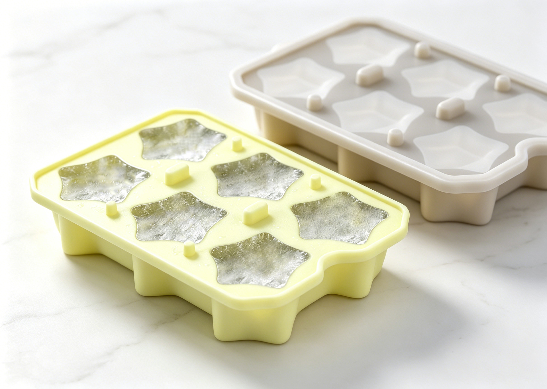 Gıda Sınıfı Silikon Buz Kalıbı Yıldız Buz Küpü Buz Yapma Kutusu Yaratıcı Mini Buz Küpü Mucize Aracı Kapak Dahil Buz Kalıbı