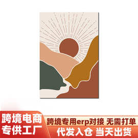 亚马逊热销波西米亚风装饰画花卉客厅帆布画跨境专供抽象高清画芯