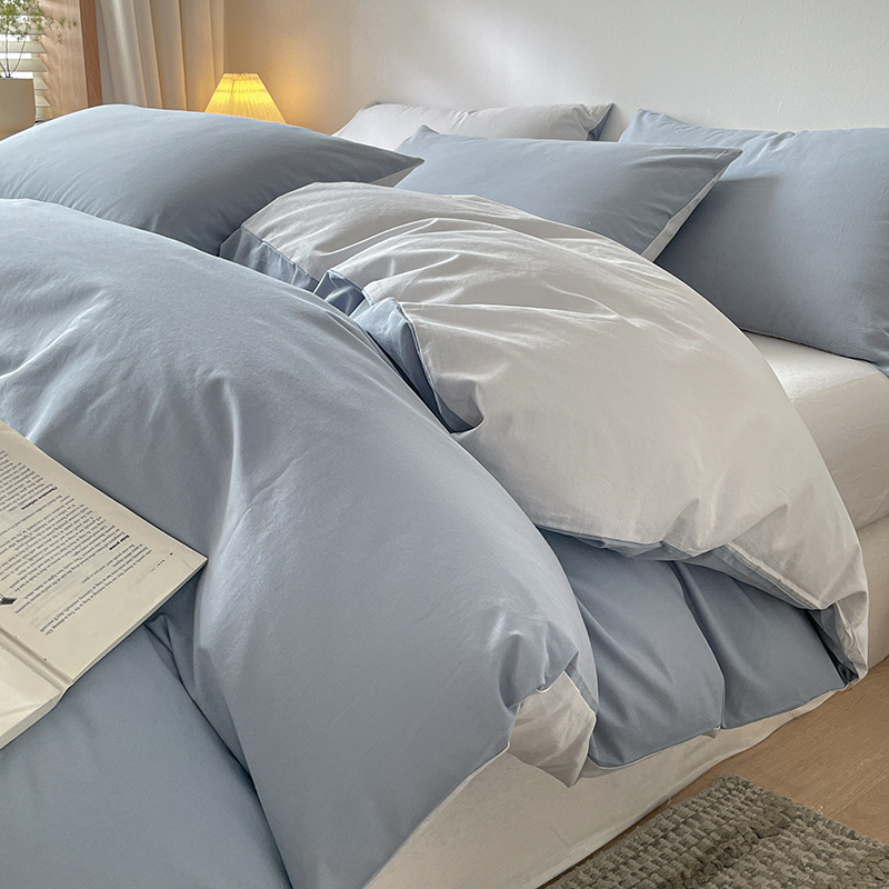 Cama de algodón de clase A de cuatro piezas de algodón 2025 nueva funda de edredón de alta gama sábana ropa de cama simple juego de tres piezas